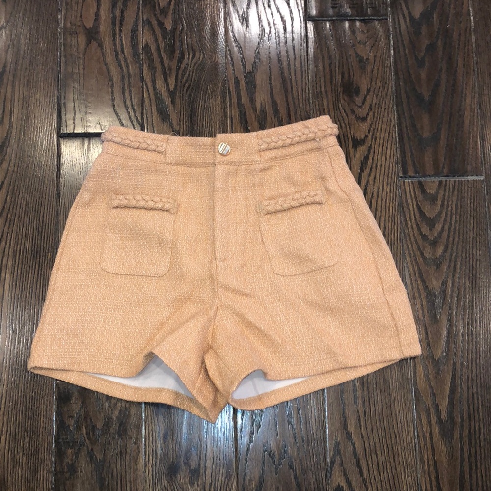 Cicy Bell tan tweed shorts preppy size small